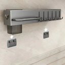 Ver imagem 2 de Suporte Organizador Utensílios Cozinha 10 Ganchos Espaço Maximizado Prático Resistente Cinza Organiz