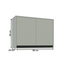 Ver imagem 3 de Armário Aéreo Cozinha 80 Cm Koya 2 Portas Verde Oliva - Politorno