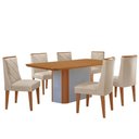 Ver imagem 2 de Mesa de Jantar Isadora 180cm Tampo Mdf Laminado Canto Copo com 6 Cadeiras Isadora Moderna Mobília