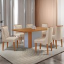 Ver imagem 1 de Mesa de Jantar Isadora 180cm Tampo Mdf Laminado Canto Copo com 6 Cadeiras Isadora Moderna Mobília