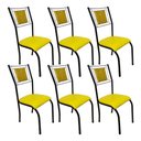 Ver imagem 5 de 6 Cadeira Sala Jantar Mesa Cozinha Americana Tubo Preto Cor do Assento:preto