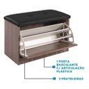 Ver imagem 5 de Sapateira Puff Bau Cama Versatile Premium Luxo até 12 Pares Marrom - Estofado Preto