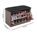 Ver imagem 7 de Sapateira Puff Bau Cama Versatile Premium Luxo até 12 Pares Marrom - Estofado Preto