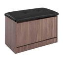 Ver imagem 2 de Sapateira Puff Bau Cama Versatile Premium Luxo até 12 Pares Marrom - Estofado Preto