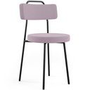 Ver imagem 3 de Kit 06 Cadeiras Decorativas Estofada Para Sala De Jantar Barcelona L02 Suede Rosê - Lyam Decor