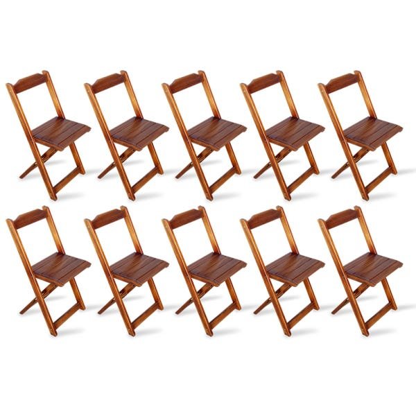 Kit 2 Jogos De Mesa Dobravel Com 4 Cadeiras Dobráveis De Madeira 70x70 Cm Imbuia - Tarimatã - 3