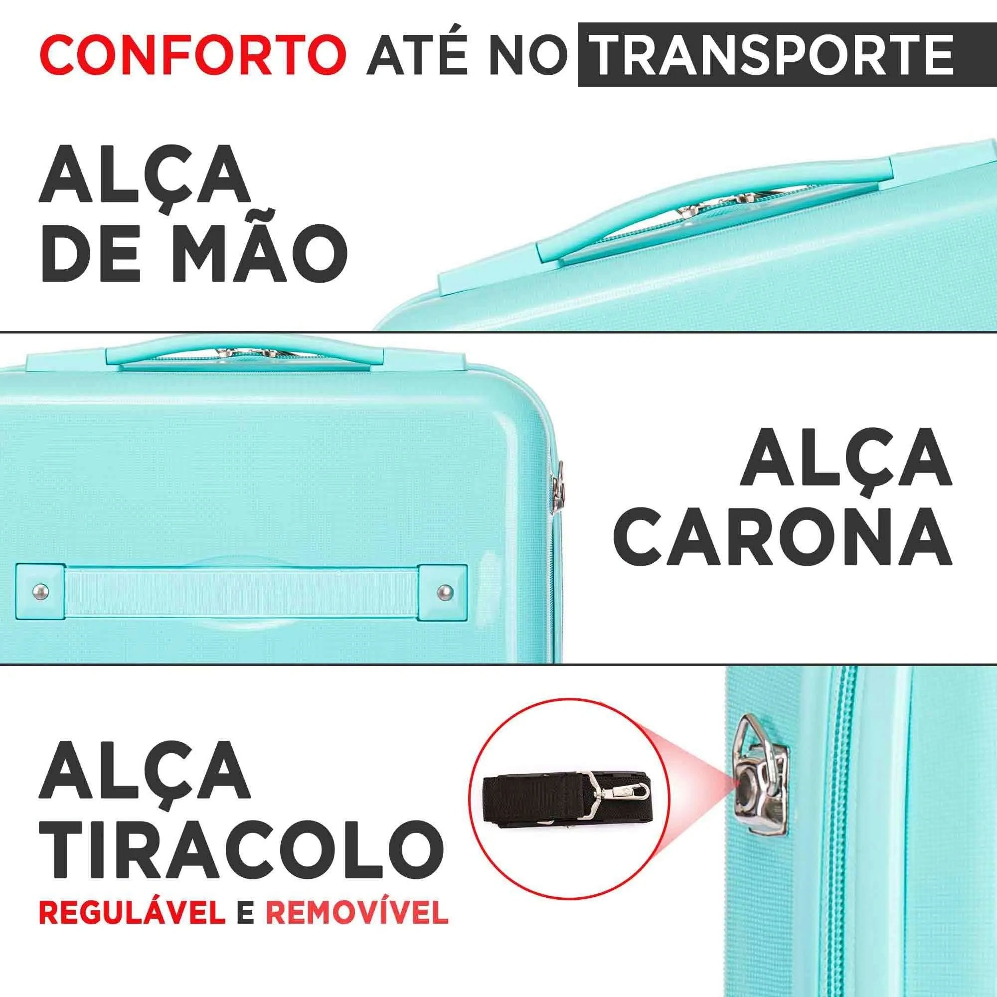 Kit 2 Necessaire Frasqueira Viagem Santino Taf192 Rígida Abs Verde - 4