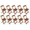 Ver imagem 3 de Kit 2 Conjuntos De Mesa Dobravel Com 4 Cadeiras Dobráveis De Madeira 70x70 Cm Imbuia - Tarimatã