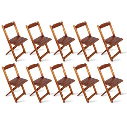 Kit 2 Conjuntos De Mesa Dobravel Com 4 Cadeiras Dobráveis De Madeira 70x70 Cm Imbuia - Tarimatã - 3