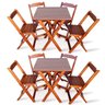 Kit 2 Conjuntos De Mesa Dobravel Com 4 Cadeiras Dobráveis De Madeira 70x70 Cm Imbuia - Tarimatã - 1