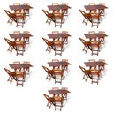 Ver imagem 1 de Kit de 10 Conjuntos de Mesa Dobrável 70x110 com 4 Cadeiras Imbuia - Tarimatã