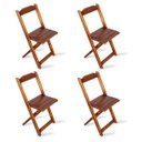 Ver imagem 3 de Conjunto Com Jogo De Mesa 70x70 Com 4 Cadeiras Dobraveis - Imbuia