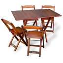 Ver imagem 2 de Kit de 5 Conjuntos de Mesa Dobrável 70x110 com 4 Cadeiras Imbuia - Tarimatã