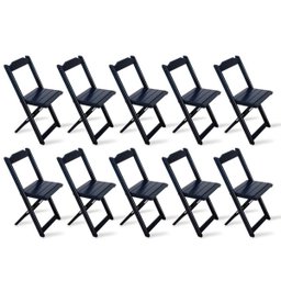 Kit de 5 Conjuntos de Mesa Dobrável 70x70 com 2 Cadeiras Preto - Tarimatã - 2