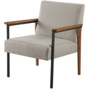 Ver imagem 4 de Kit 2 Poltronas para Sala Trindade Estilo Industrial Linho Bege