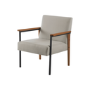 Ver imagem 5 de Kit 2 Poltronas para Sala Trindade Estilo Industrial Linho Bege