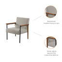 Ver imagem 2 de Kit 2 Poltronas para Sala Trindade Estilo Industrial Linho Bege