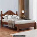 Ver imagem 2 de Cama Casal Clássica 140cm Pé Madeira Eduarda Café F07 - Mpozenato