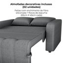 Ver imagem 5 de Sofa Cama 2 Lugares 138 Cm Amora Linho Vancouver Cinza Milani Store Cinza