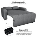 Ver imagem 7 de Sofa Cama 2 Lugares 138 Cm Amora Linho Vancouver Cinza Milani Store Cinza