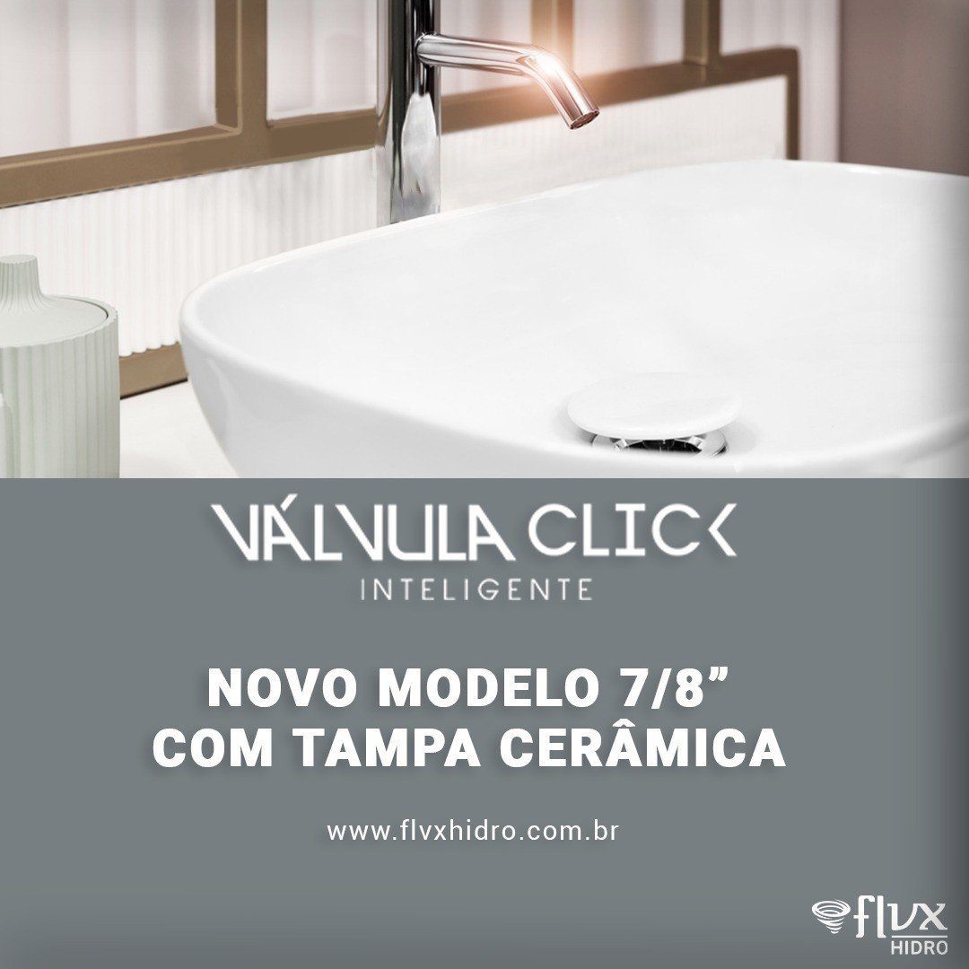 Válvula Click Flvx Hidro 7/8" Tampa Cerâmica Branca - 4
