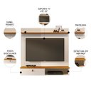 Ver imagem 3 de Painel Tv 55 Pol e Bancada Suspensa Talyn Z10 Off/cinamomo - Mpozenato