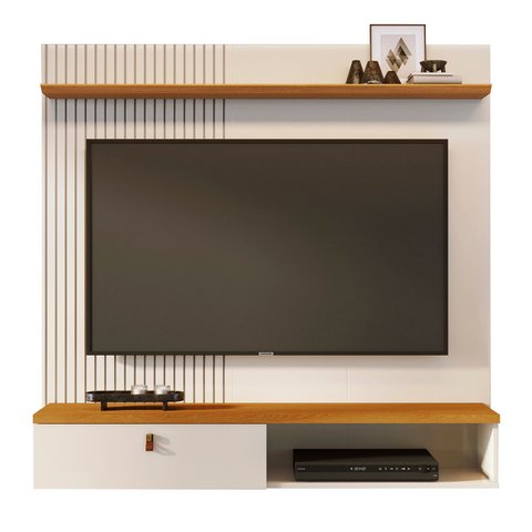 Painel Tv 55 Pol e Bancada Suspensa Talyn Z10 Off/cinamomo - Mpozenato