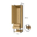 Ver imagem 5 de Conjunto Guarda-roupa Closet Industrial Completo Olivar 1 Porta 8 Gavetas 286cm - Pinus