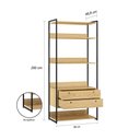 Ver imagem 2 de Conjunto Guarda-roupa Closet Industrial Completo Olivar 1 Porta 8 Gavetas 286cm - Pinus