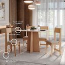 Ver imagem 6 de Conjunto Sala de Jantar 4 Lugares Retangular MDF Amanda Mel/Off