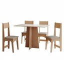 Ver imagem 2 de Conjunto Sala de Jantar 4 Lugares Retangular MDF Amanda Mel/Off