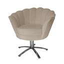 Ver imagem 1 de Poltrona Decorativa Pétala Base Giratória Metal Suede Capuccino Ms Decor