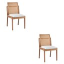 Ver imagem 1 de Kit 2 Cadeiras Decorativa Sala de Jantar Luxo Livia Facto Branco - Mozzelar