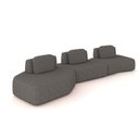 Ver imagem 1 de Sofá 3 Lugares Orgânico com Chaise e 2 Módulos Berlim Bouclê Grafite K01 - D’Rossi