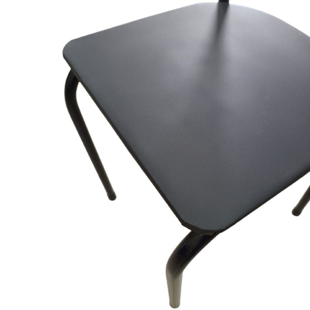 Kit 6 Cadeira Preta para Cozinha Jantar Metal Tubular Almofadada Assento Preto Medcombo - 5