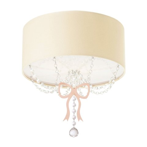 Luminária Plafon Infantil Laço Cúpula Crú 30x15 2e27