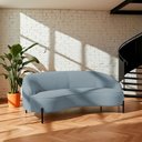 Ver imagem 2 de Sofá Curvo Porto 03 Lugares 180cm Pés Preto Bouclé Azul Claro - Nexta Casa