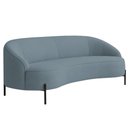 Ver imagem 1 de Sofá Curvo Porto 03 Lugares 180cm Pés Preto Bouclé Azul Claro - Nexta Casa