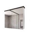 Ver imagem 2 de Armário de Banheiro 100cm 02 Portas com Espelho Ref 1040 - Branco/Portoro