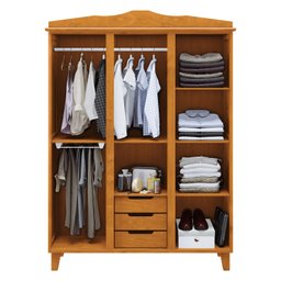 Guarda-roupa Brasil com Espelho 3 Portas 3 Gavetas Móveis Cavazotto - 2