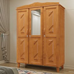 Guarda-roupa Brasil com Espelho 3 Portas 3 Gavetas Móveis Cavazotto - 1