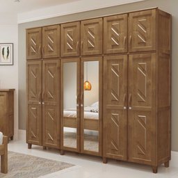 Guarda-roupa Casal com Espelho 12 Portas 3 Gavetas Grécia Móveis Cavazotto - 1