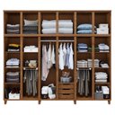Ver imagem 2 de Guarda-roupa Casal com Espelho 12 Portas 3 Gavetas Grécia Móveis Cavazotto
