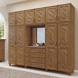 Guarda-roupa Casal com Espelho 10 Portas 4 Gavetas Grécia Capelinha Móveis Cavazotto - 1