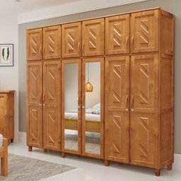 Guarda-roupa Casal com Espelho 12 Portas 3 Gavetas Grécia Móveis Cavazotto - 1