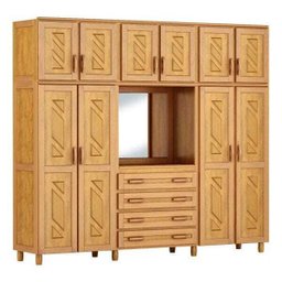 Guarda-roupa Casal com Espelho 10 Portas 4 Gavetas Grécia Capelinha Móveis Cavazotto - 1