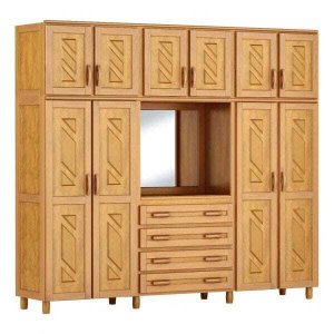 Guarda-roupa Casal com Espelho 10 Portas 4 Gavetas Grécia Capelinha Móveis Cavazotto