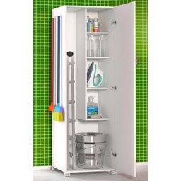 Armário Para Lavanderia Com 4 Prateleiras Com Rodinhas Serviço AJB STORE MULTIUSO - 2 Armário Para Lavanderia Com 4 Prateleiras Com Rodinhas Serviço AJB STORE MULTIUSO - 2
