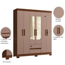 Ver imagem 2 de Armário de Quarto com Espelho e Prateleiras 6 Portas