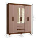 Ver imagem 3 de Armário de Quarto com Espelho e Prateleiras 6 Portas